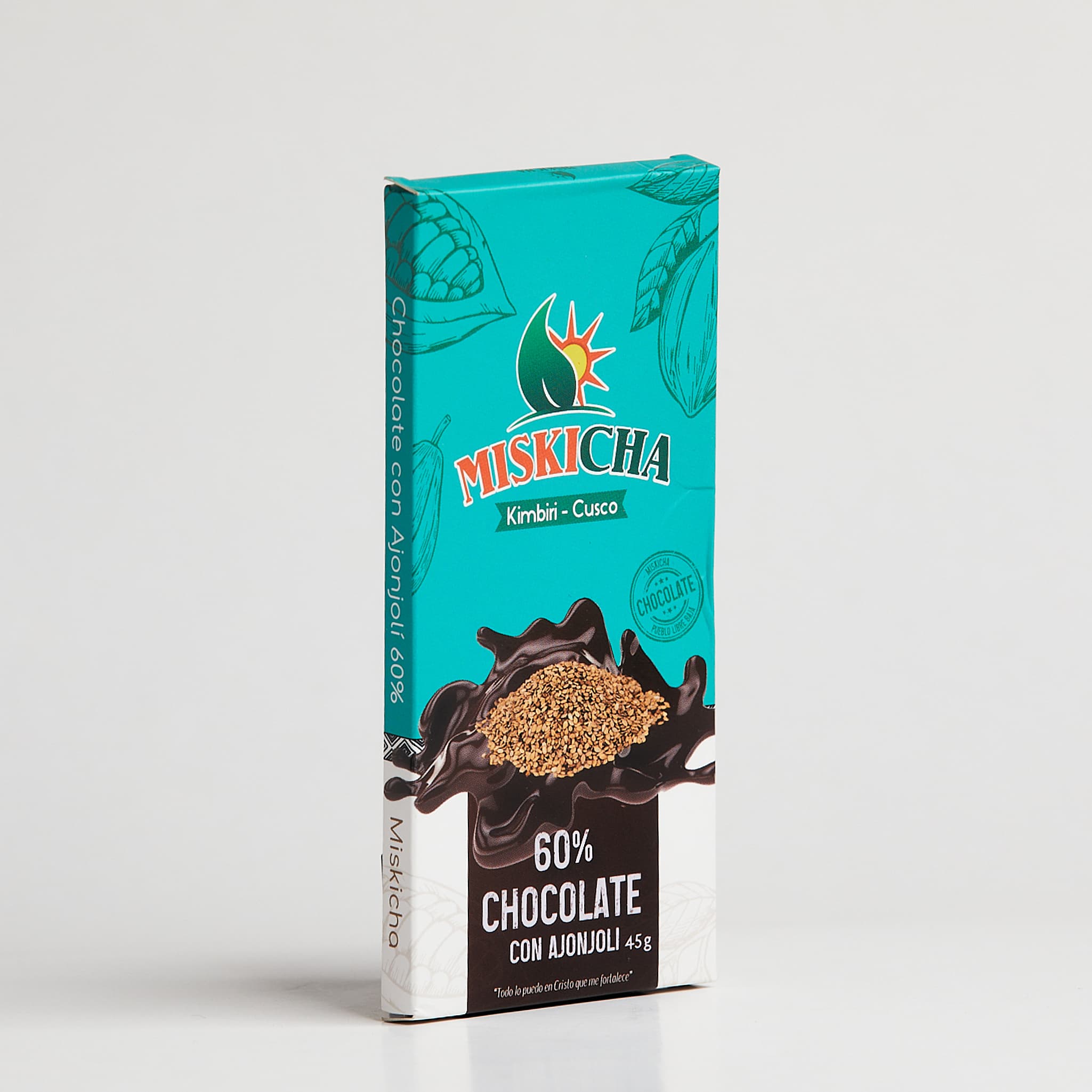 Chocolate con ajonjolí 60% cacao - Imagen 2