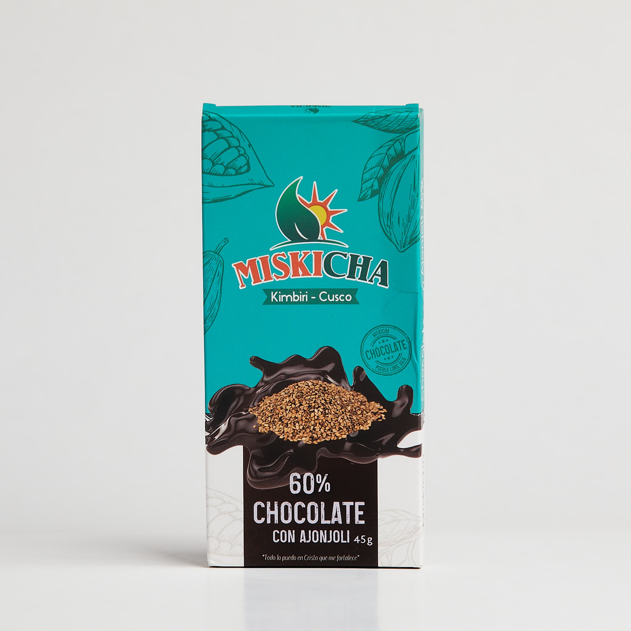 Chocolate con ajonjolí 60% cacao